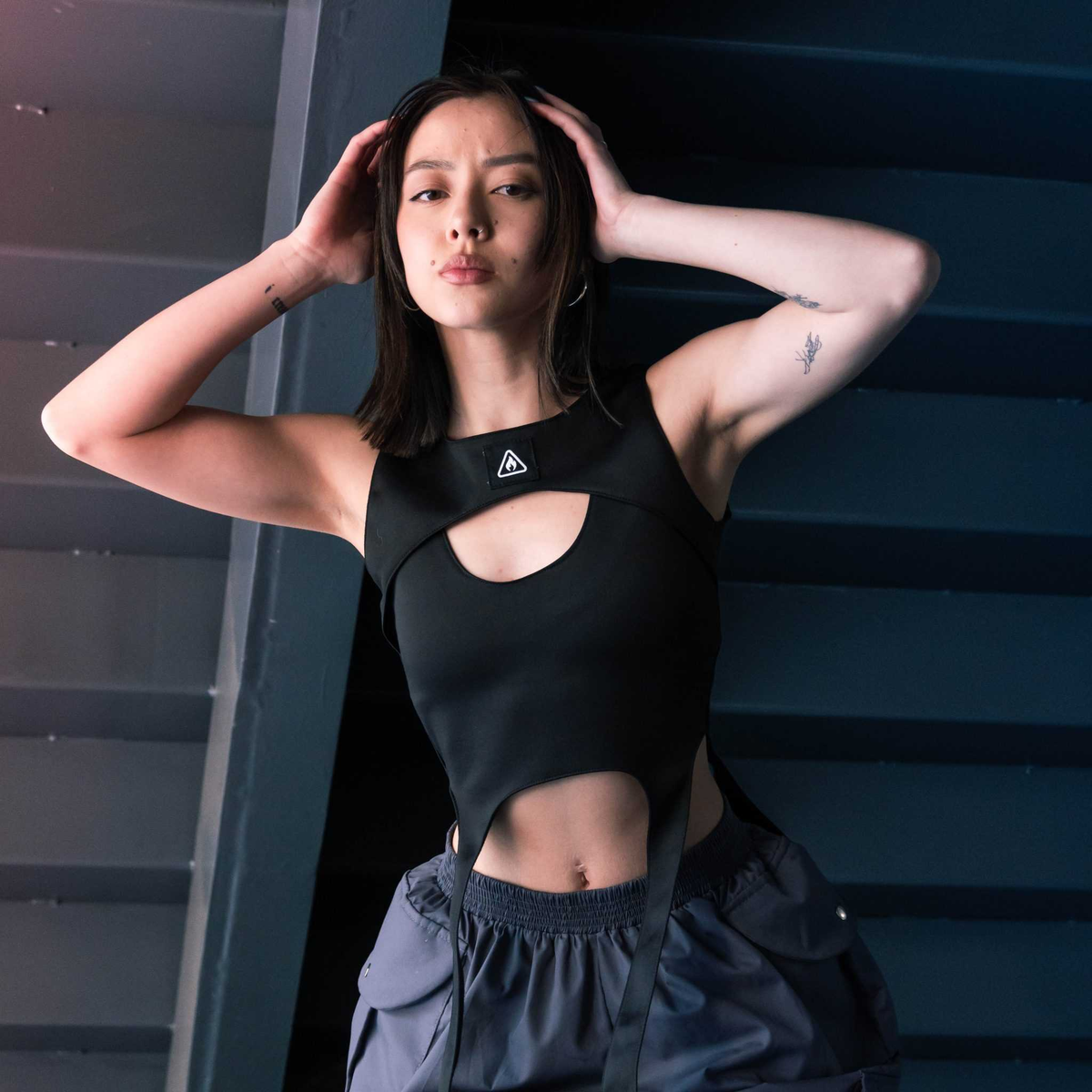 トップス kaiko save #1 black size1 Envy - Cut Out Fitted Halter Top, Black | Anime Clothing