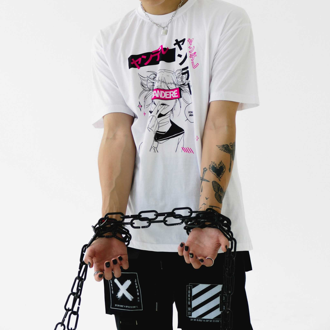 Yandere white tee - Crew Neck