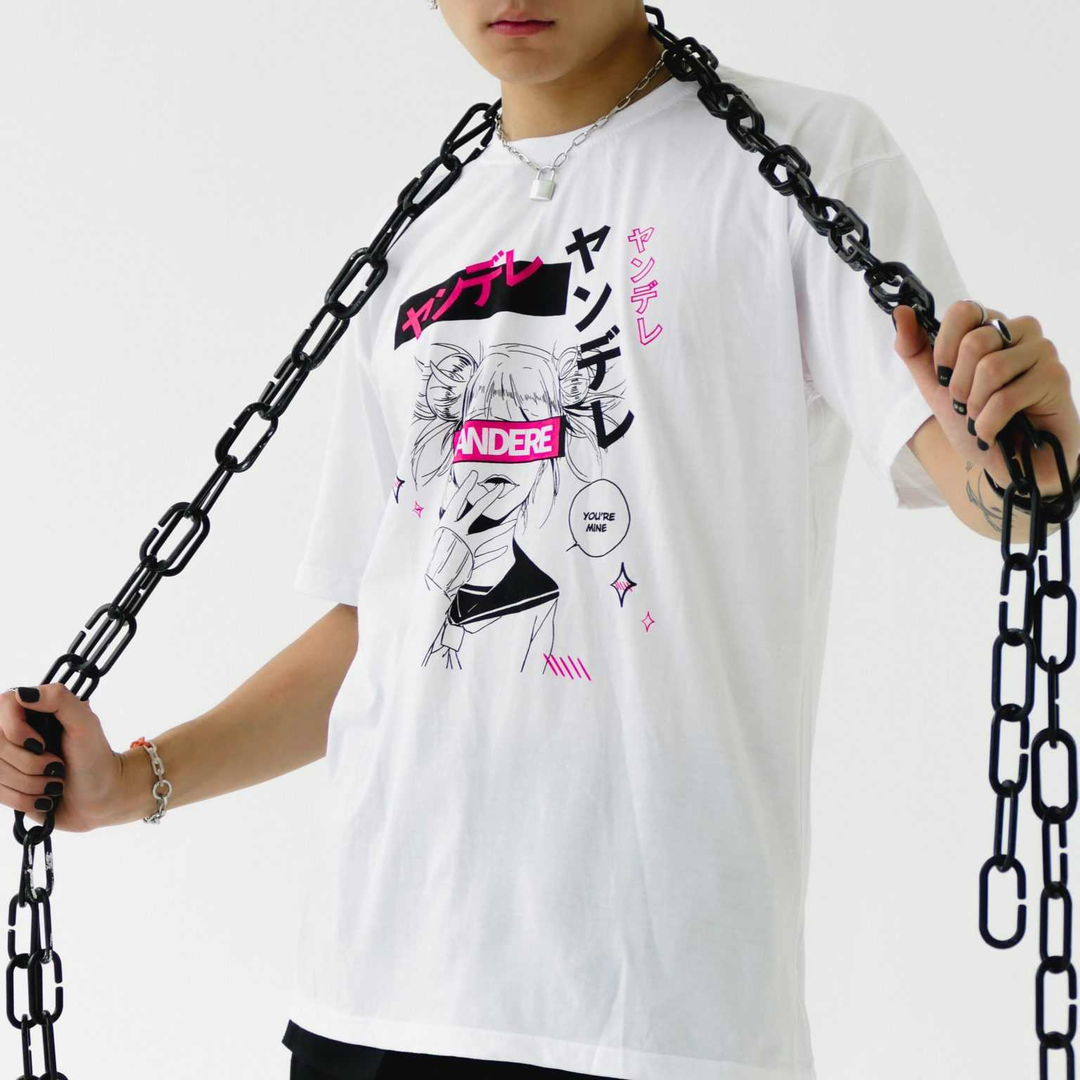Yandere white tee - Crew Neck