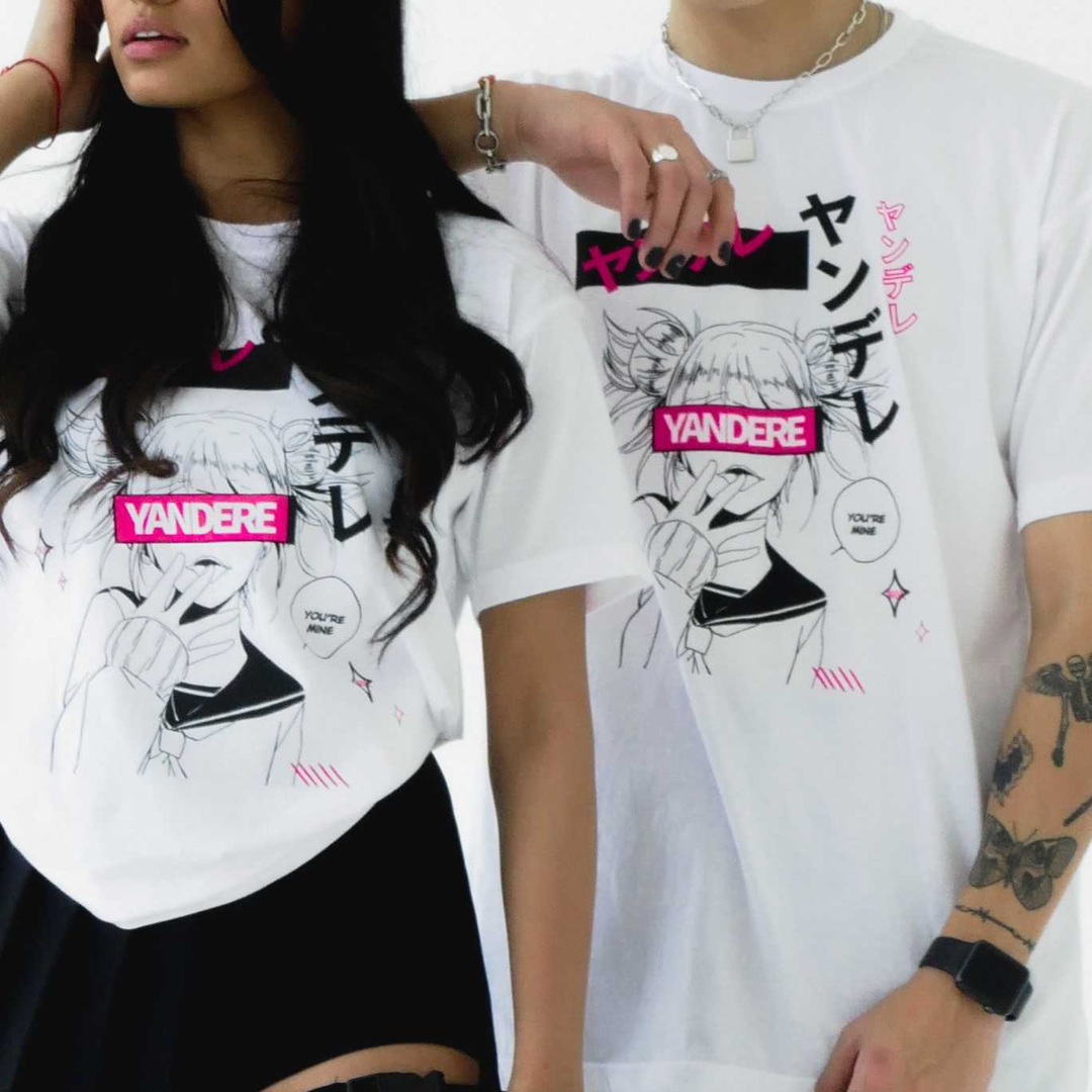 Yandere white tee - Crew Neck