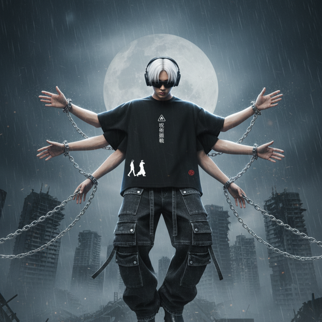 UNSTOPPABLE DUO - Gojo & Geto Oversized pump cover tee