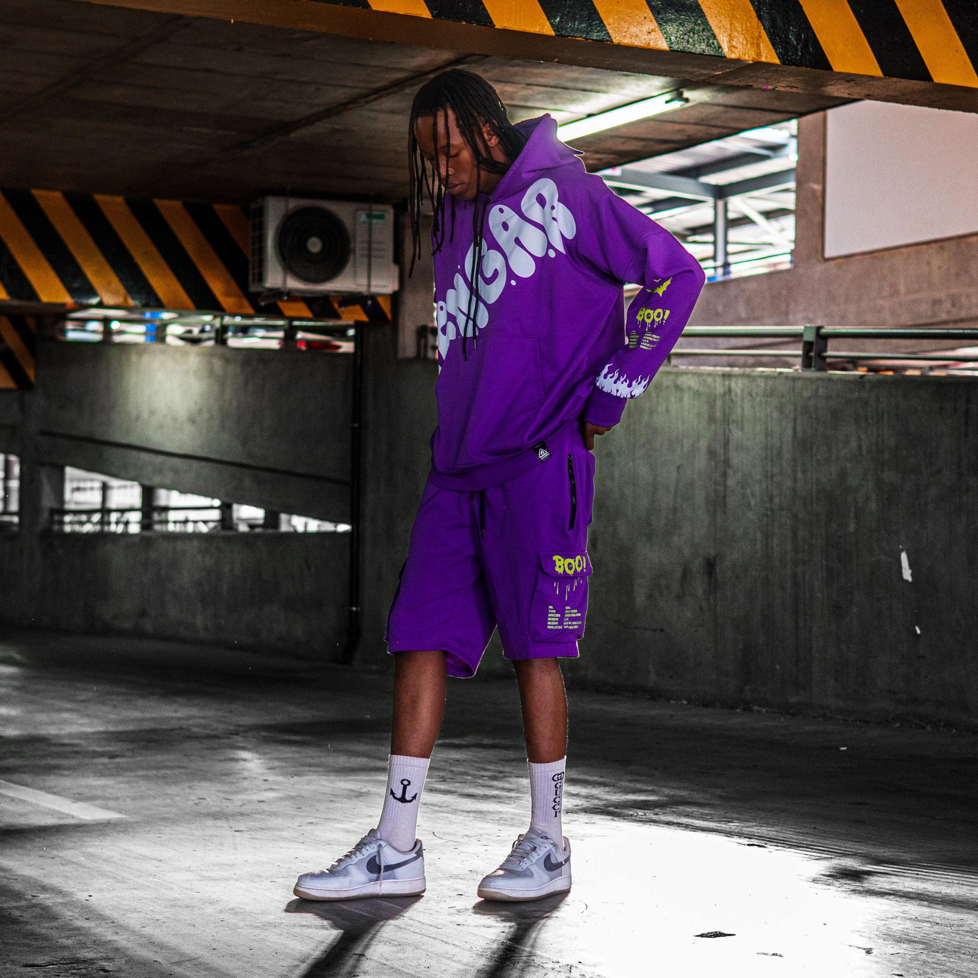 Ghost Trainer - Gengar Purple Cargo shorts