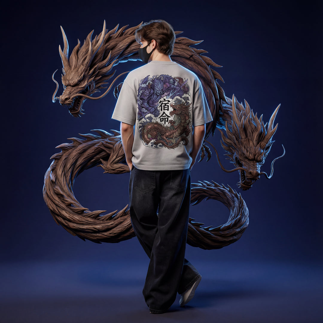 CLASH OF THE TITANS - Oversized Grey Tee