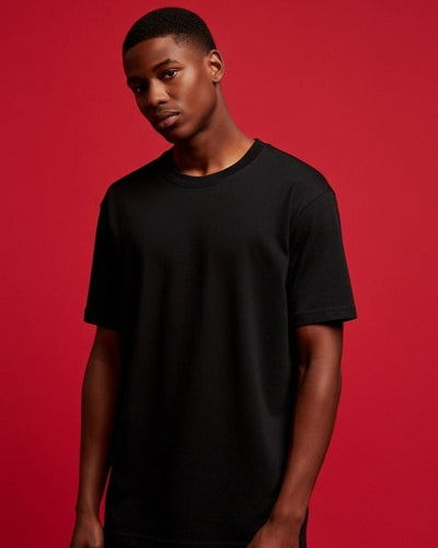 Black 180 GSM Fitted Tee