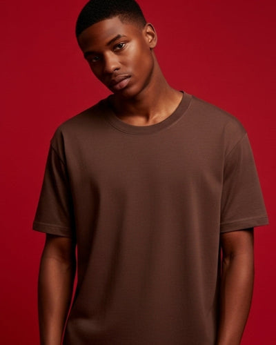 Chocolate Brown 180 GSM Fitted Tee