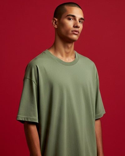 Olive Green 300gsm Heavyweight Tee