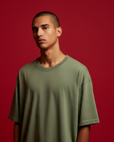 Olive Green 300gsm Heavyweight Tee