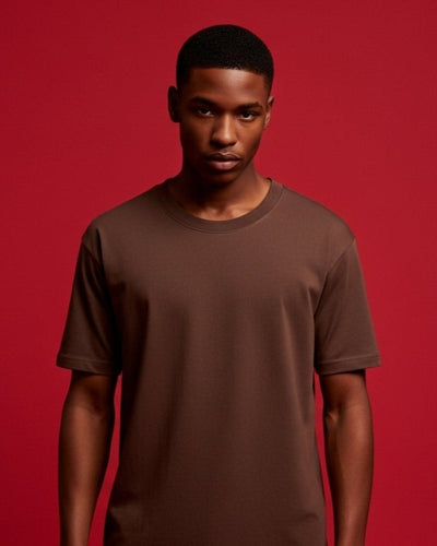 Chocolate Brown 180 GSM Fitted Tee